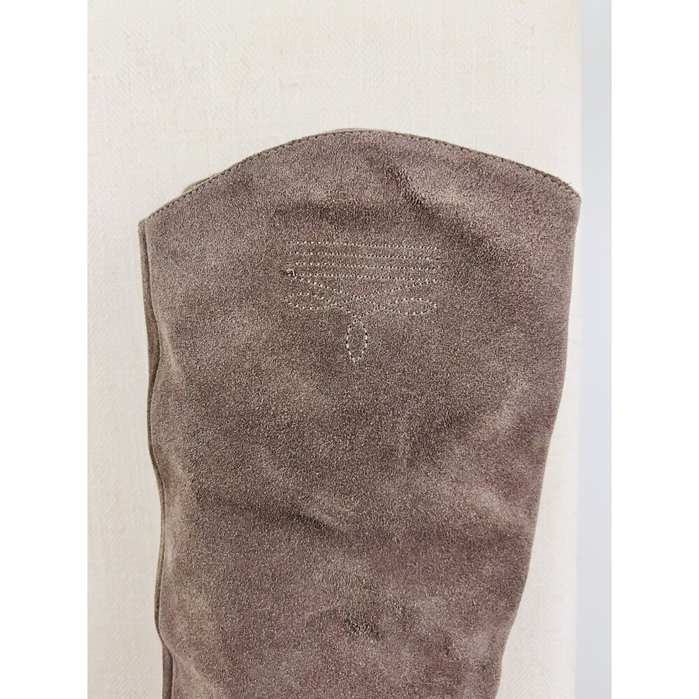 FRYE Cara Tall Taupe Gray Suede Boho Slouchy Western Festival Riding Boots 7.5M - Picture 4 of 9